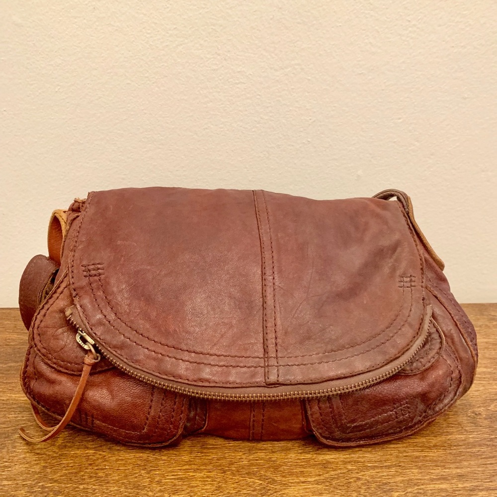 Lucky brand vintage inspired brown shoulder bag